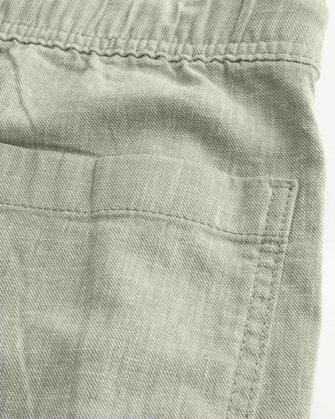 Linen-Blend Flex-Waist Baggy Pants,Linen-Blend Flex-Waist Baggy Pants