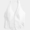 Linen-Blend Halter Vest,Linen-Blend Halter Vest