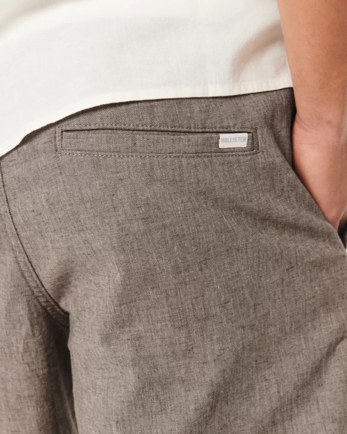 Linen-Blend Jogger Shorts 7″,Linen-Blend Jogger Shorts 7″