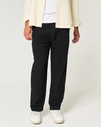 Linen-Blend Loose Pull-On Pants,Linen-Blend Loose Pull-On Pants