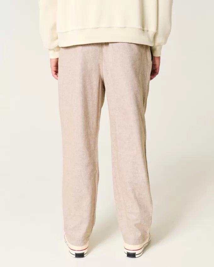 Linen-Blend Loose Pull-On Pants,Linen-Blend Loose Pull-On Pants