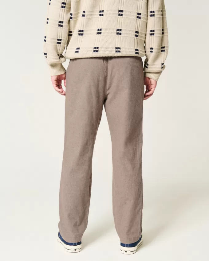 Linen-Blend Loose Pull-On Pants,Linen-Blend Loose Pull-On Pants