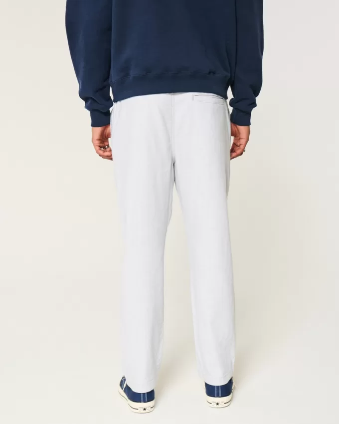 Linen-Blend Loose Pull-On Pants,Linen-Blend Loose Pull-On Pants