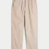 Linen-Blend Loose Pull-On Pants,Linen-Blend Loose Pull-On Pants