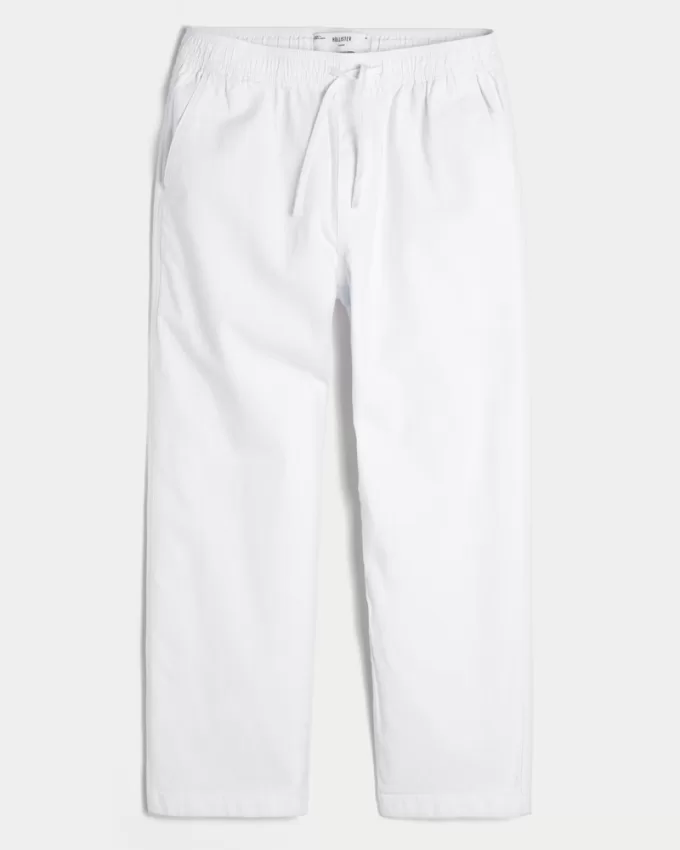 Linen-Blend Loose Pull-On Pants,Linen-Blend Loose Pull-On Pants