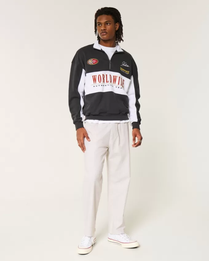 Linen-Blend Loose Pull-On Pants,Linen-Blend Loose Pull-On Pants