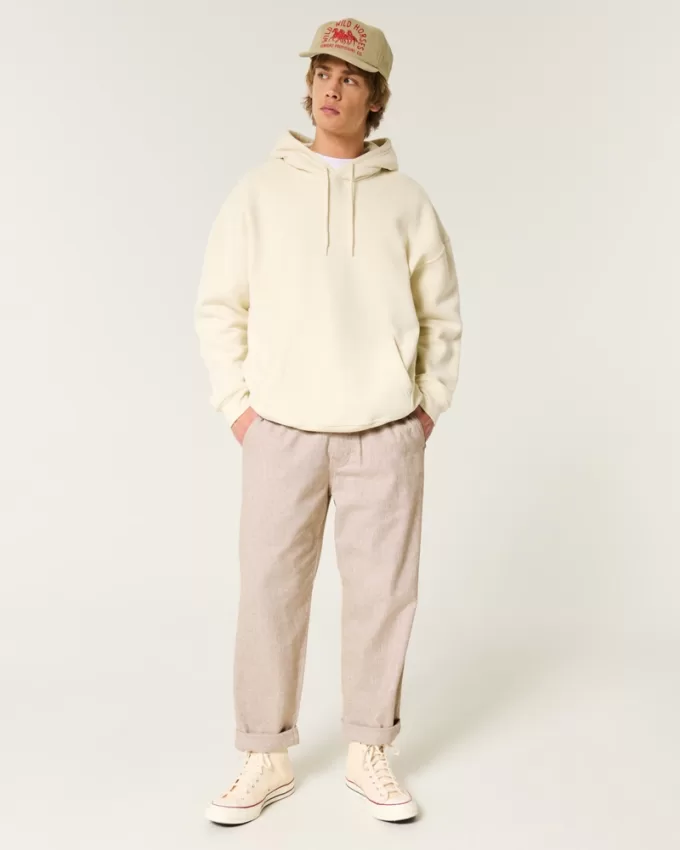 Linen-Blend Loose Pull-On Pants,Linen-Blend Loose Pull-On Pants