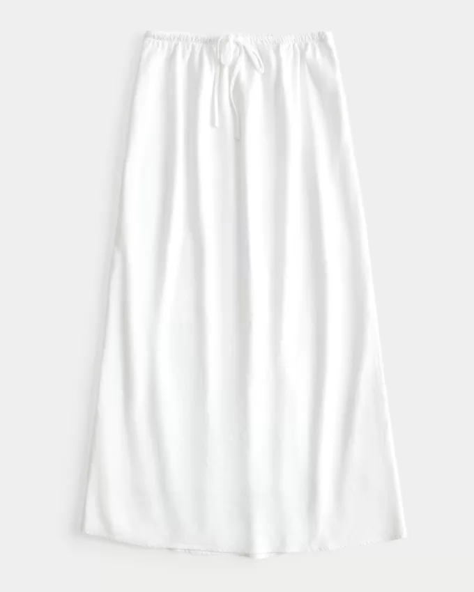 Linen Blend Maxi Skirt,Linen Blend Maxi Skirt