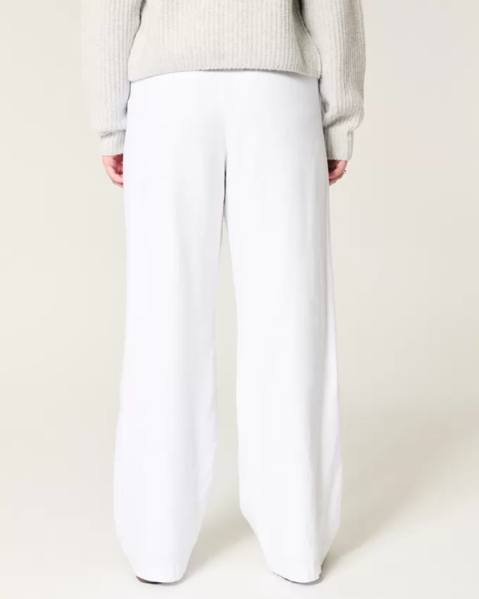 Linen-Blend Pull-On Baggy Pants,Linen-Blend Pull-On Baggy Pants