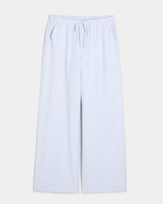 Linen-Blend Pull-On Baggy Pants,Linen-Blend Pull-On Baggy Pants