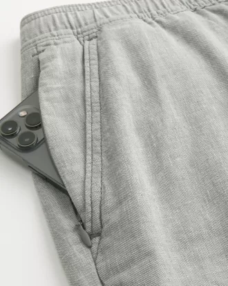 Linen-Blend Pull-On Shorts 7″,Linen-Blend Pull-On Shorts 7″