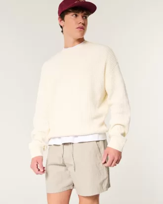 Linen-Blend Pull-On Shorts 7″,Linen-Blend Pull-On Shorts 7″