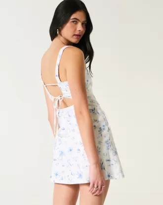 Linen-Blend Structured Mini Dress,Linen-Blend Structured Mini Dress