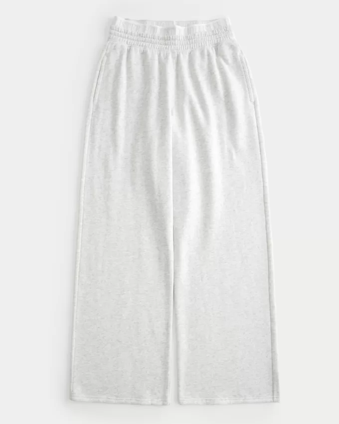 Logo Waist Fleece Wide-Leg Pants,Logo Waist Fleece Wide-Leg Pants