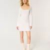 Long-Sleeve Cinch Bust Open-Back Sweater Dress,Long-Sleeve Cinch Bust Open-Back Sweater Dress