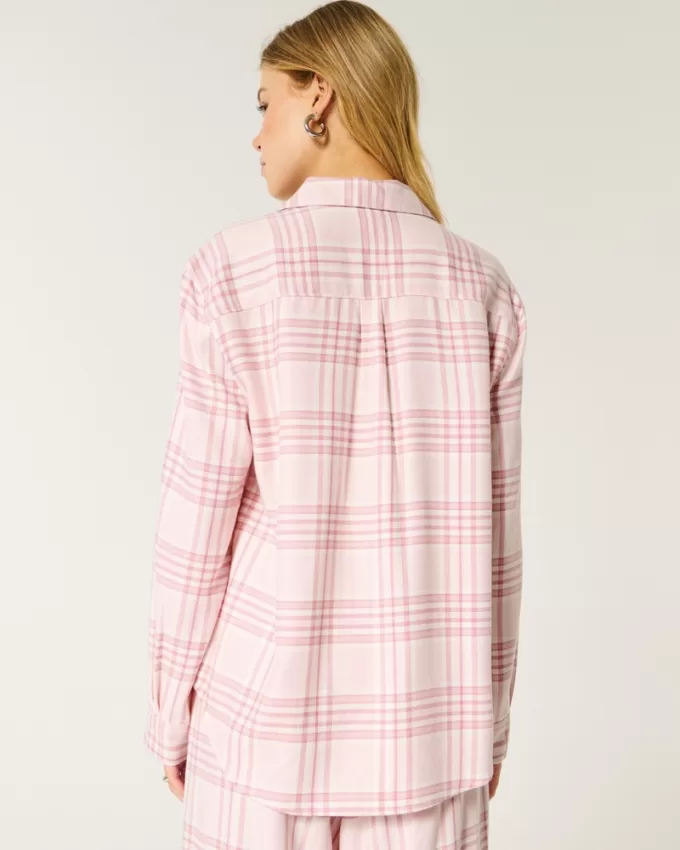 Long-Sleeve Flannel Pajama Top,Long-Sleeve Flannel Pajama Top