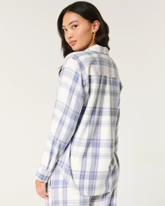 Long-Sleeve Flannel Pajama Top,Long-Sleeve Flannel Pajama Top