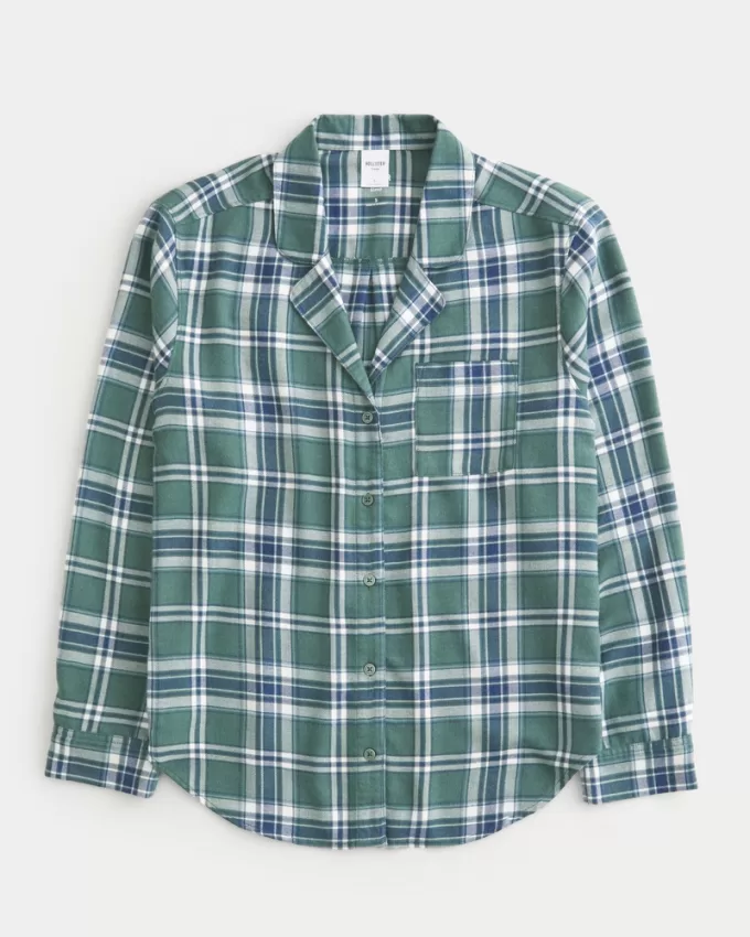 Long-Sleeve Flannel Pajama Top,Long-Sleeve Flannel Pajama Top