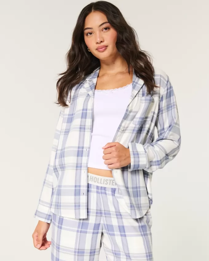 Long-Sleeve Flannel Pajama Top,Long-Sleeve Flannel Pajama Top