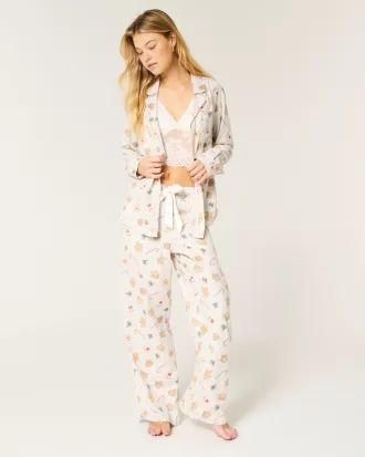 Long-Sleeve Pajama Shirt & Pants Set,Long-Sleeve Pajama Shirt & Pants Set