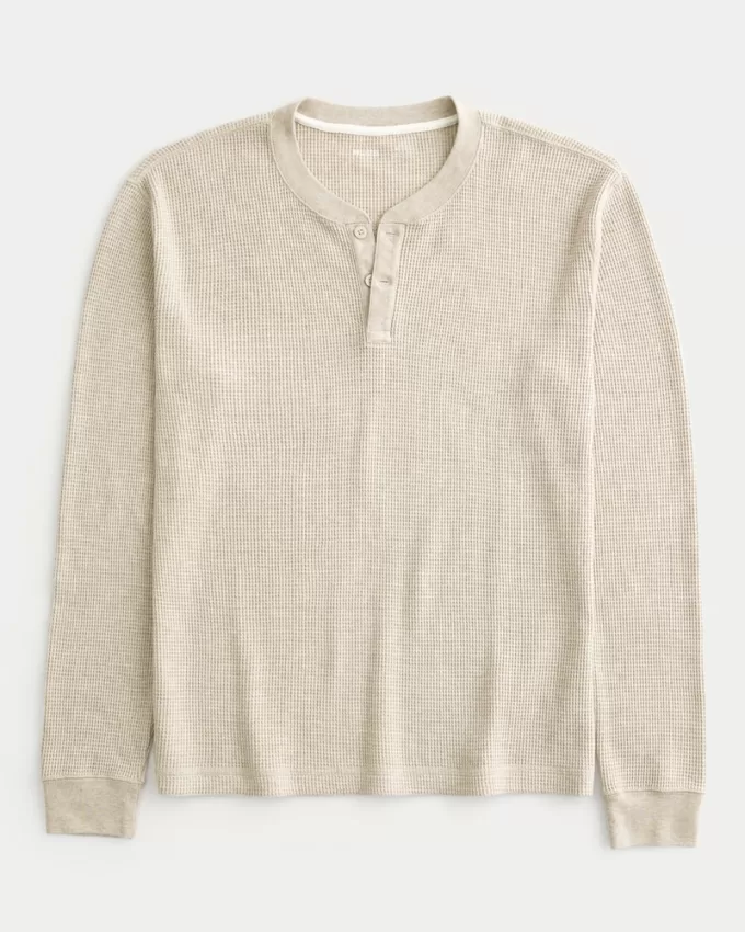 Long-Sleeve Thermal Henley,Long-Sleeve Thermal Henley