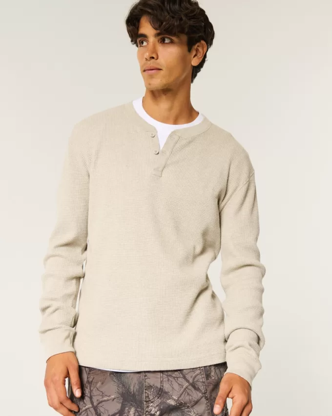 Long-Sleeve Thermal Henley,Long-Sleeve Thermal Henley
