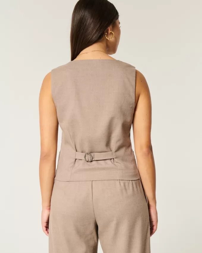 Longer-Length Button-Through Vest,Longer-Length Button-Through Vest