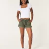 Low-Rise Adjustable Hem Shorts,Low-Rise Adjustable Hem Shorts