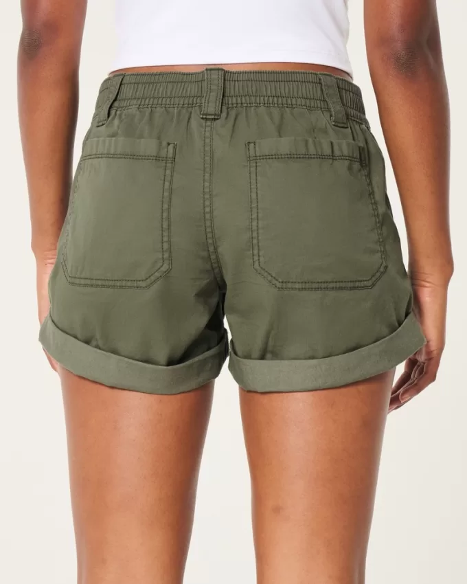 Low-Rise Adjustable Hem Shorts,Low-Rise Adjustable Hem Shorts