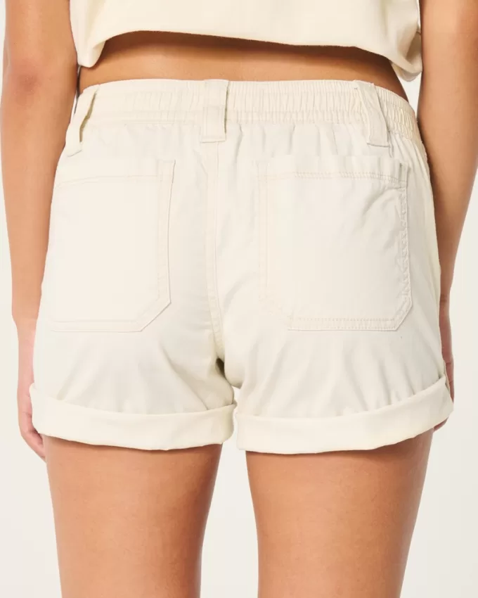 Low-Rise Adjustable Hem Shorts,Low-Rise Adjustable Hem Shorts