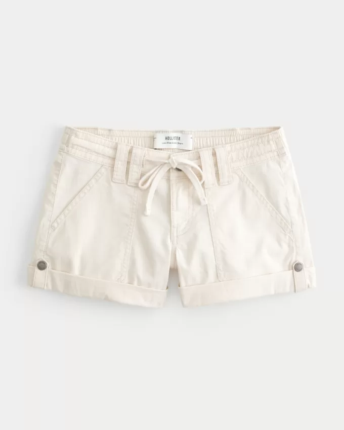 Low-Rise Adjustable Hem Shorts,Low-Rise Adjustable Hem Shorts
