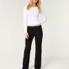 Low-Rise Black Relaxed Straight Jeans,Low-Rise Black Relaxed Straight Jeans