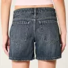 Low-Rise Dark Wash Baggy Denim Shorts 5″,Low-Rise Dark Wash Baggy Denim Shorts 5″