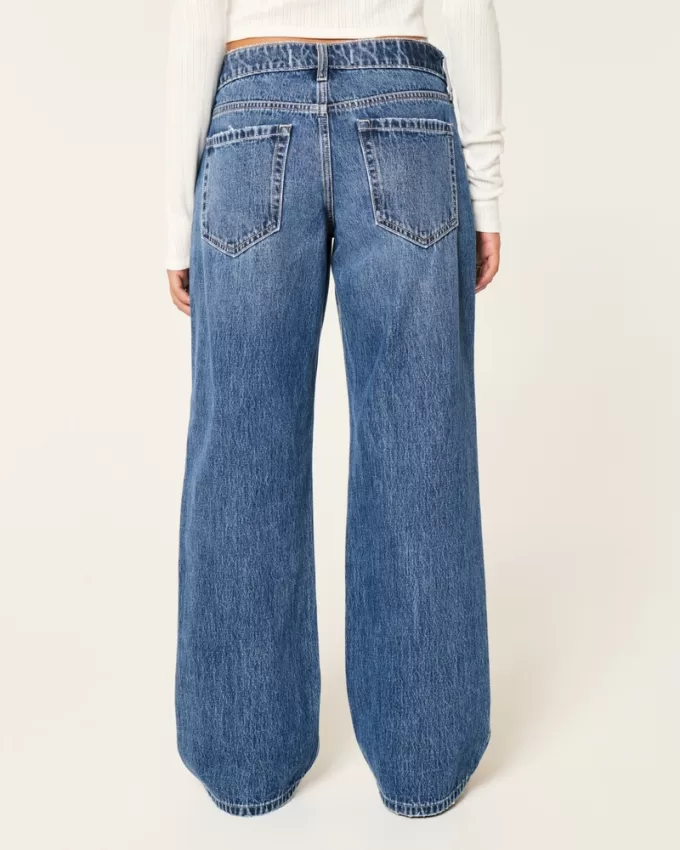 Low-Rise Dark Wash Baggy Jeans,Low-Rise Dark Wash Baggy Jeans