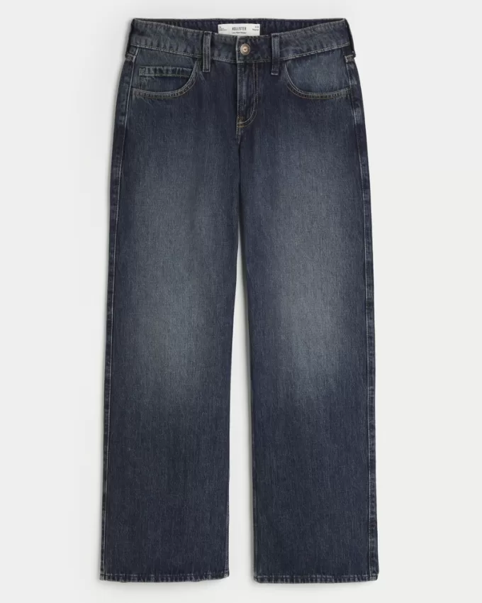 Low-Rise Dark Wash Baggy Jeans,Low-Rise Dark Wash Baggy Jeans