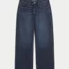 Low-Rise Dark Wash Baggy Jeans,Low-Rise Dark Wash Baggy Jeans