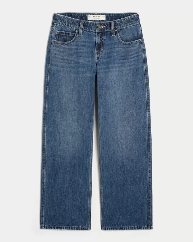 Low-Rise Dark Wash Baggy Jeans,Low-Rise Dark Wash Baggy Jeans