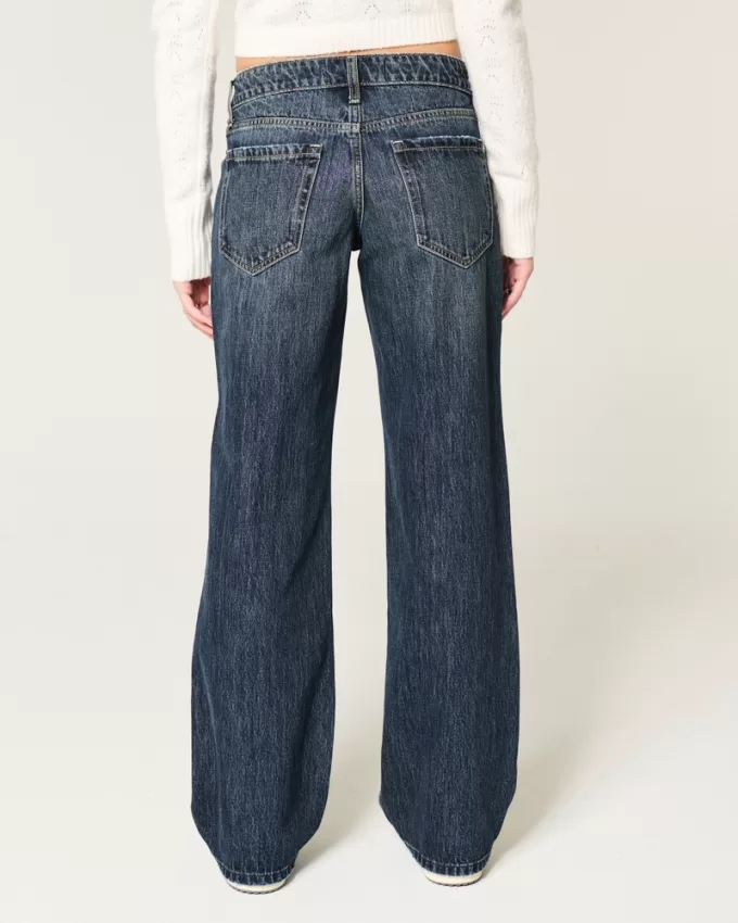 Low-Rise Dark Wash Baggy Jeans,Low-Rise Dark Wash Baggy Jeans