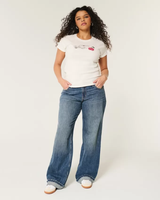 Low-Rise Dark Wash Baggy Jeans,Low-Rise Dark Wash Baggy Jeans