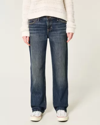 Low-Rise Dark Wash Loose Jeans,Low-Rise Dark Wash Loose Jeans