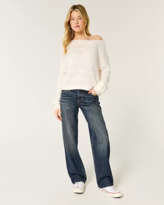 Low-Rise Dark Wash Loose Jeans,Low-Rise Dark Wash Loose Jeans