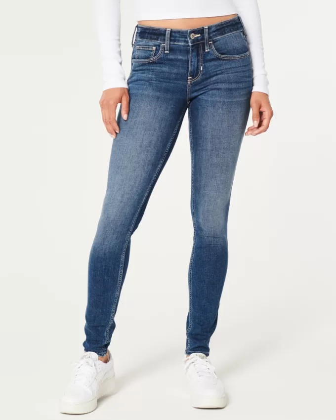 Low-Rise Dark Wash Super Skinny Jeans,Low-Rise Dark Wash Super Skinny Jeans