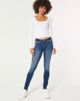 Low-Rise Dark Wash Super Skinny Jeans,Low-Rise Dark Wash Super Skinny Jeans