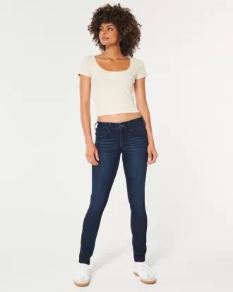 Low-Rise Dark Wash Super Skinny Jeans,Low-Rise Dark Wash Super Skinny Jeans