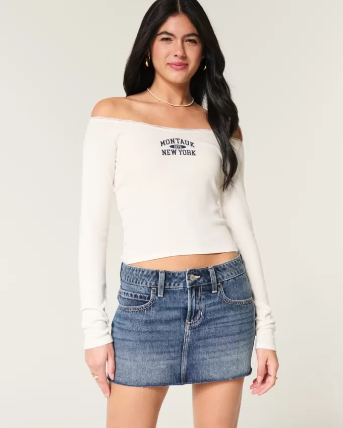 Low-Rise Denim Mini Skort,Low-Rise Denim Mini Skort