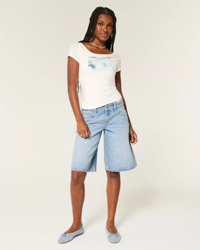 Low-Rise Distressed Super Baggy Jort,Low-Rise Distressed Super Baggy Jort