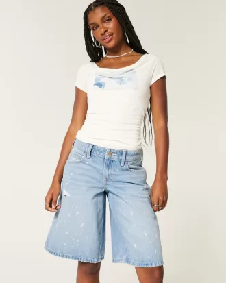 Low-Rise Distressed Super Baggy Jort,Low-Rise Distressed Super Baggy Jort