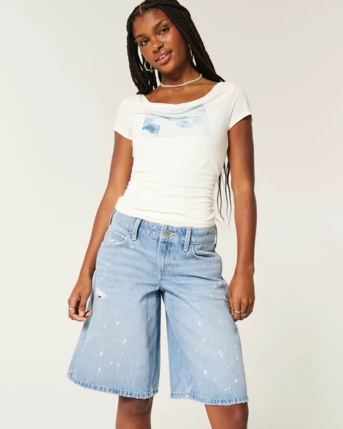 Low-Rise Distressed Super Baggy Jort,Low-Rise Distressed Super Baggy Jort