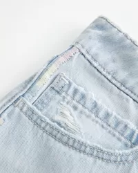 Low-Rise Embroidered Light Wash Baggy Denim Shorts 5″,Low-Rise Embroidered Light Wash Baggy Denim Shorts 5″