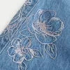 Low-Rise Floral Embroidered Medium Wash Super Baggy Jeans,Low-Rise Floral Embroidered Medium Wash Super Baggy Jeans